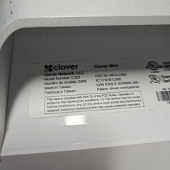 Clover Mini Wifi C305 Card Reader POS Point of Sale System White Tested