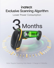 Wireless Barcode Scanner, Bluetooth Bar Code Scanner, 1D USB Barcode Reader Han