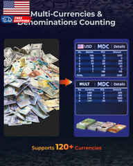 IMC01 Bank Grade Money Counter Machine Mixed Denomination 2CIS/UV/IR/MG/MT Cou