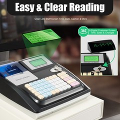 Square POS Terminal Cash Register Complete W/ Printer, And Cash Drawer, 48 Keys