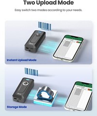 Eyoyo Portable 2D Bluetooth Barcode Scanner with Clip for iPhone Android Phone