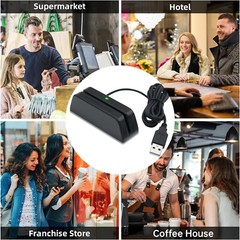 MSR123 3 Track Magnetic Stripe Swipe Reader POS Credit Card Swiper, USB Cable