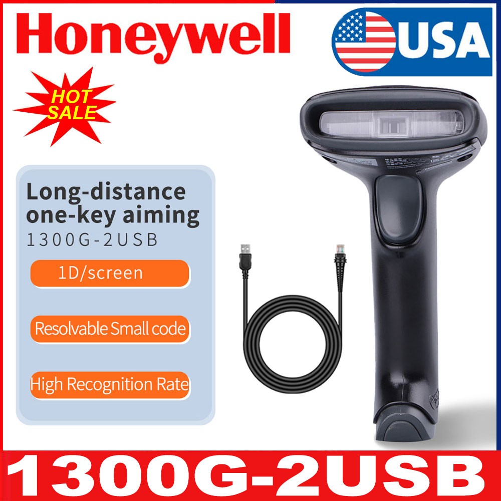 Honeywell Hyperion 1300G-2USB 1D Linear-Imaging Barcode Scanner Reader USB Kit