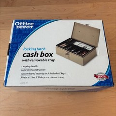 Office Depot Full Size Steel Cash Box with Lock