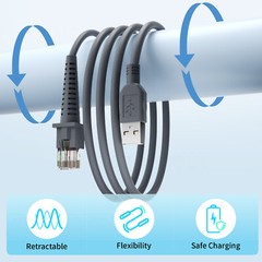 6ft Barcode Scanner USB Cable For DatalogicGD4100 QD2430 GD4590 GD4590-BK