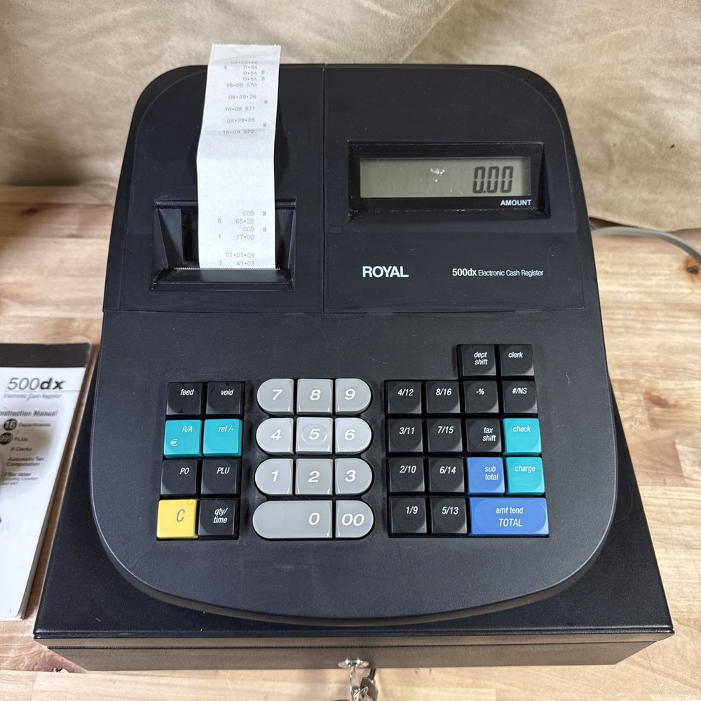 Royal 500dx Electronic Cash Register, Excellent Condition, With Key, TESTED