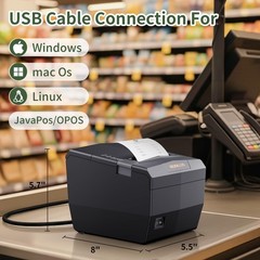 Rongta Pos Receipt Printer 80Mm Thermal Printer Usb/Serial/Ethernet And Auto