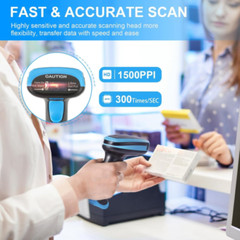 Barcode Scanner Wireless, 1D Laser Wireless Blue, Blue