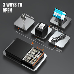 16 inch Auto Open Cash Drawer with Heavy Duty Insert Tray 5 Bill 8 Coin for POS