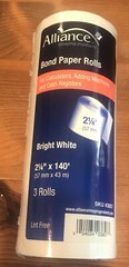 Alliance Bond Paper Rolls 3 Rolls 2.25 X 140′ For Cash Registers Adding Machines