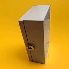 Vintage 1970s Beige Cash Box File w Handle Buddy Products
