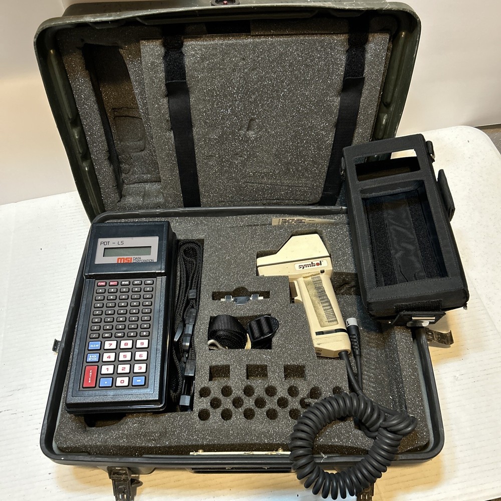 MSI Data Corp PDT-LS Rs-232 Portable Bar Code Reader In Case + HP QBCS-6389