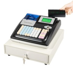 Cash Register Electronic POS System With Drawer 48 Keys LED Display For Retail