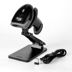 QR Code Scanner with Foldable Stand, 1D 2D Barcode Scanner 2.4G Wireless USB…