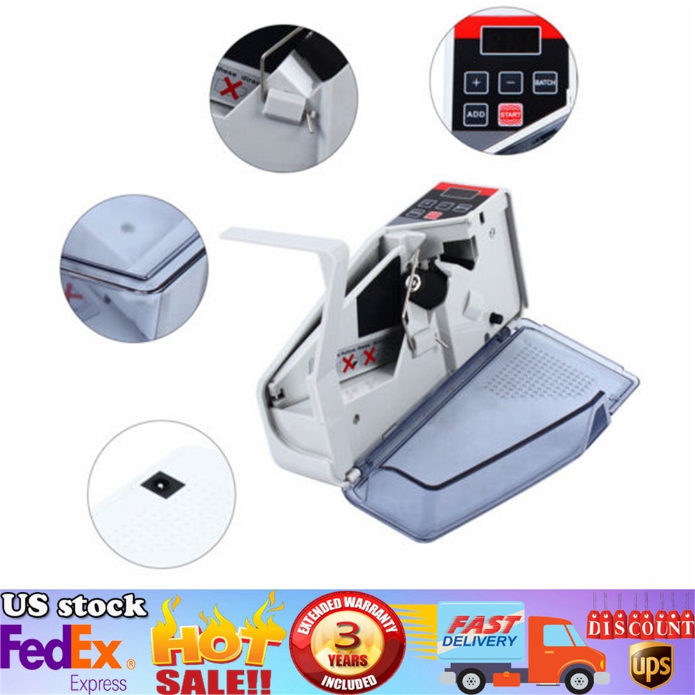 Money Counter Machine Currency Cash Bank Counterfeit Detector Cash Counting
