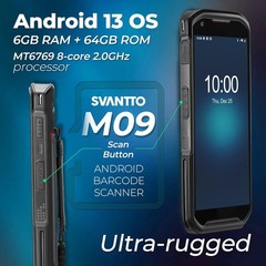 SVANTTO M09 / AS04 Android 13 Barcode Scanner 6+64GB Handheld PDA Honeywell WMS