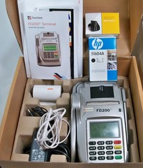First Data FD200Ti Credit Card Terminal FD-35 EMV Pinpad, Ink & Paper Bundle