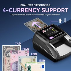 PONNOR AL-135T Counterfeit Bill Money Checker Machine with 3″ Digital Screen New
