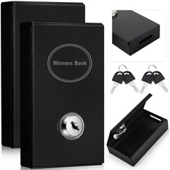 2 Pack Metal Cash Box for Gamblers Portable Winner Bank Casino Cash Box with …