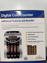 Royal Sovereign Electric USD Coin Counter/Sorter, 2 Rows, Anti-Jam (FS-2N)