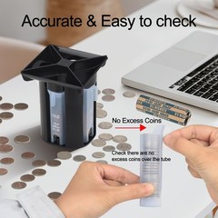 Coin Counter, Coin Sorter Tube, 4-in-1 Coin Sorter and Wrapper Machine, Change C