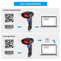 Wireless 1D 2D Barcode Scanner with Stand NetumScan Portable Automatic QR Cod…