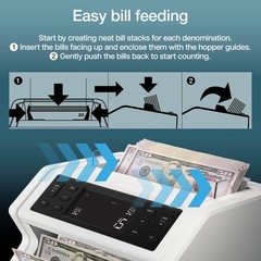 Safescan 2210 Money Counter Machine Counterfeit Detection 1,000 bills per minute
