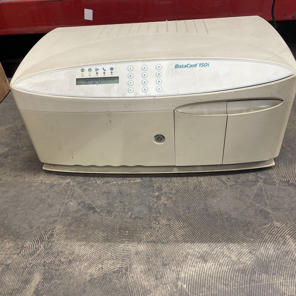 Datacard 150i Card Embosser Personalization System w/ Power Cord – PLEASE READ