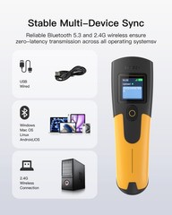 Inateck 2D Wireless Barcode Scanner 1.4 Tft Screen Portable Bluetooth Barcode