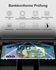 AL1000 Money Counter, UV/MG/IR/DD Counterfeit Detection, Value Counting & Bat…