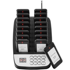 Uimoso Restaurant Wireless Paging System with 16 Guest Call Coasters