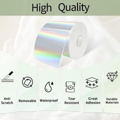 3 Inch Round Holographic Thermal Labels, Color Flower Thermal Sticker Labels …