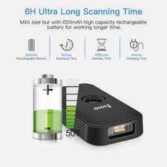 Eyoyo Mini 1D/2D Wireless Barcode Scanner with Case Bar Code Reader for PC Phone