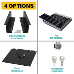 16″ Stainless Steel Front Heavy Duty POS “USB” Interface Cash Drawer (Black)