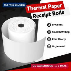 3 1/8 x 230 Thermal Paper Receipt Rolls, HUOJI 10 rolls Receipt Paper Fits Star