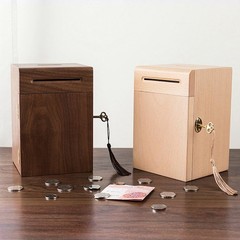 Solid Wood Handmade Money Bank Multi-Purpose for Adults & Kids
