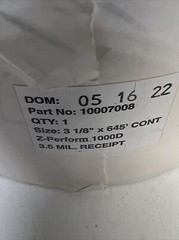 3x Zebra Receipt Paper 10007008 3.125in x 645ft (79.4mm x 196.6m); DT, Z-Perform