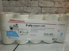 Office Depot 2-Ply Paper Rolls 2.75″ x 85ft. Canary/White Pack Of 10 109-093 New