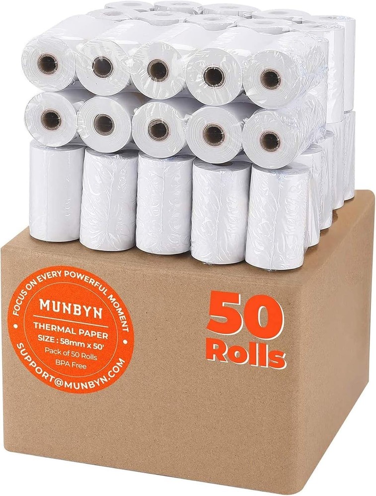 58mm Thermal Receipt Paper 50 Rolls BPA Free POS Printer Paper
