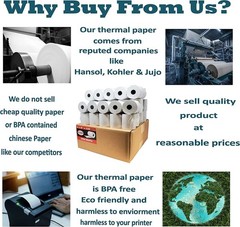 (10 Rolls) 3 1/8 x 230 Thermal Paper Receipt Rolls (55 GSM – 80mm x 70m) Fits…