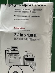 2-1/4″ x 130′ CALCULATOR PAPER – 9 ROLLS *OPEN PKG*