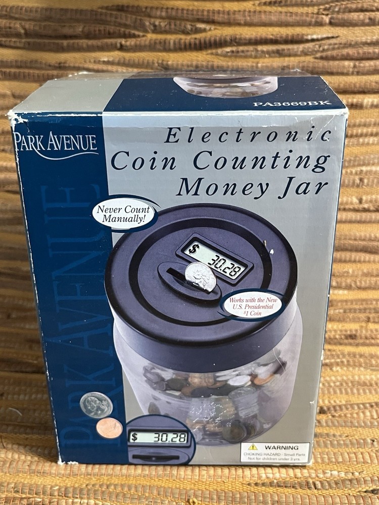 Electronic Coin Counting Money Jar, NIB, Uses 2 AA Batteries ( Not Included)