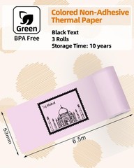 T02 Pink/Yellow/Blue Thermal Paper Non-Adhesive Color Paper Printer Paper Com…