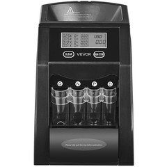 VEVOR USD Coin Sorter with LCD Screen Display Holds up to 200 Coins 4 Coin Tubes
