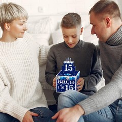 15th Birthday Blue Silver Pull Out Money Gift Box Cash Present Surprise Party