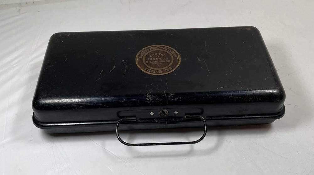 Old Metal Bank Lock Safe Safety Deposit Box Guardian, Savings, And Trust Company