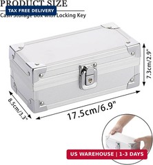 Hipiwe Lockable Cash Box Aluminium Alloy Money Box for Cash Money Storage Box Ca