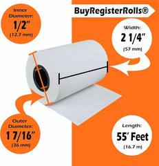 Receipt Paper Roll for Square Terminal Credit Card Machine 2 1/4 x 55, 10 rolls