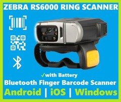 Zebra RS6000 Wireless Bluetooth Finger Barcode Scanner 2D 1D QR w/ Battery!🔥⭐