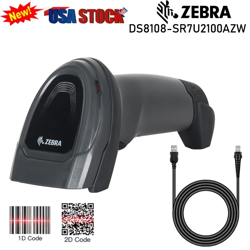 Zebra DS8108-SR7U2100AZW 1D/2D Wired Handheld USB Barcode Scanner Reader